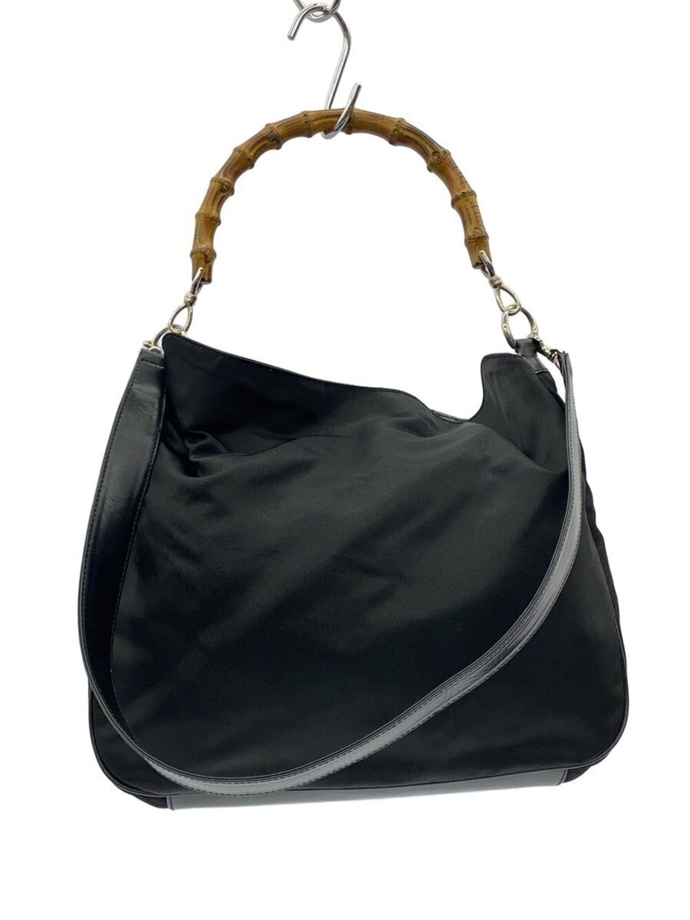 Gucci Bamboo Leather Shoulder Bag Black